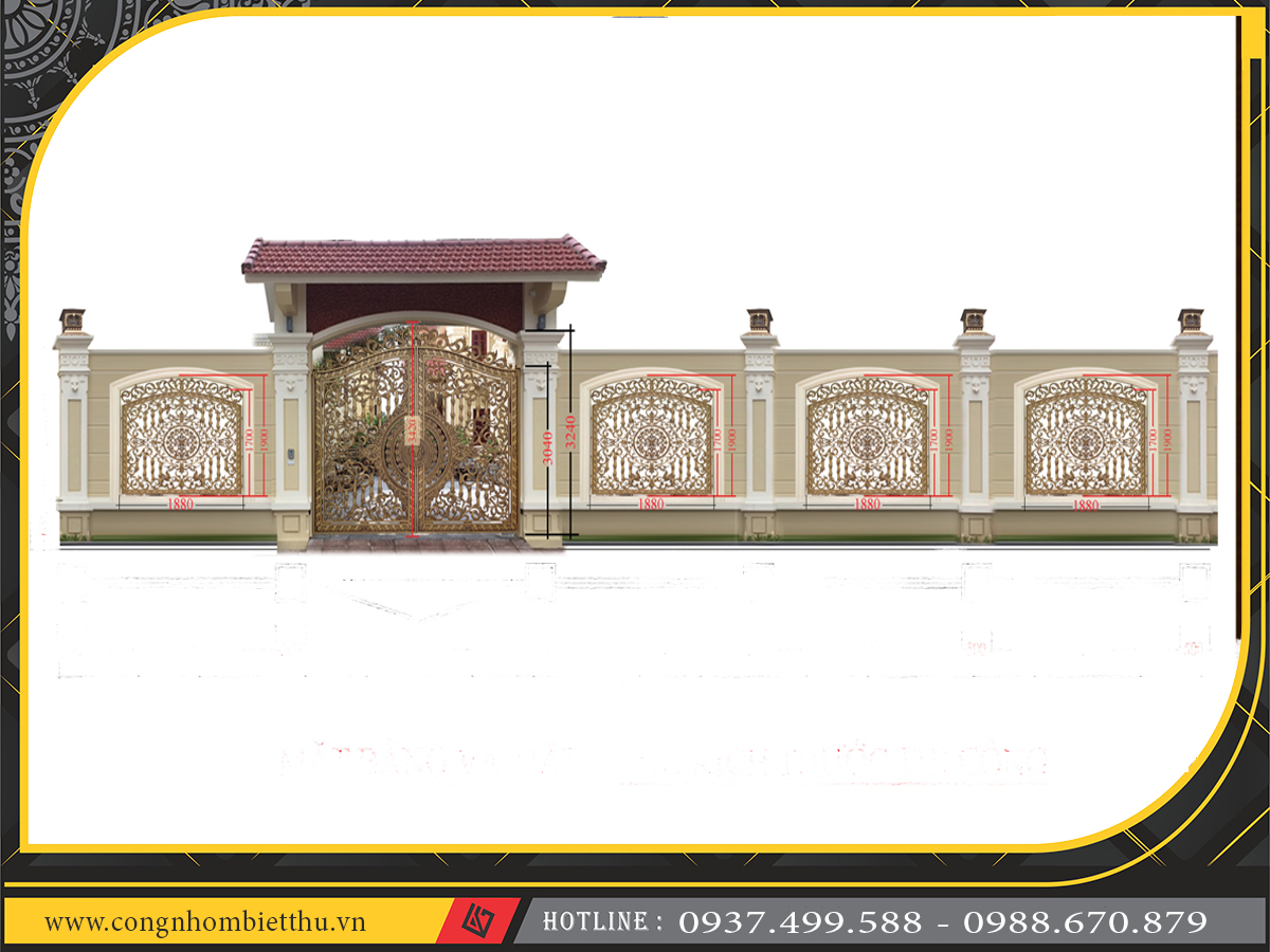 Cổng nhôm đúc mẫu C-177