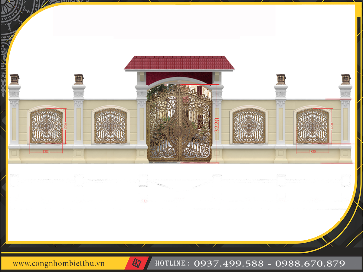 Cổng nhôm đúc mẫu C-180
