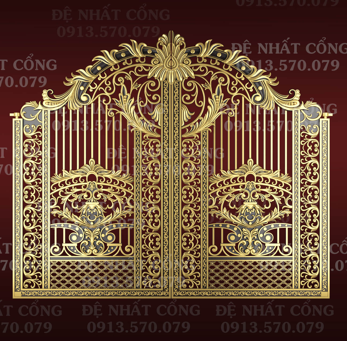 Cổng nhôm đúc mẫu C-083